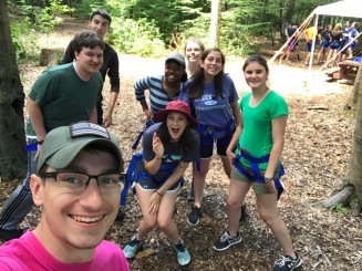 With my small group (Team Billy Goats) before the ropes course.